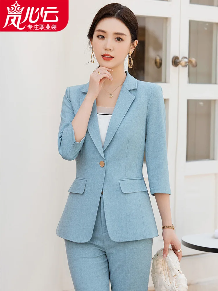 

Lan Xinyun2024Summer Business Suit Tailored Suit Formal Clothes Women's Suit Overalls Dignified Goddess Fan High End8655