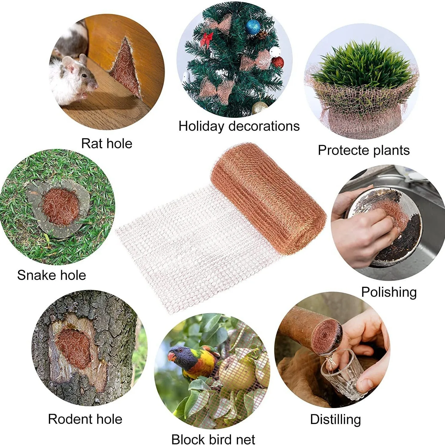 

1/3/6/9/12m Pure Copper Soffit Mesh Blocker for Hole Anti-snail Rat Rodent Slug Snail Control Blocker Netting Protceted Plant