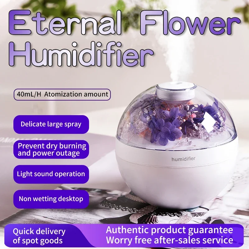 Eternal Flower Air Humidifier USB Mini Home Atmosphere Night Light Festival Gift Creative Artificial Christmas Diffuser