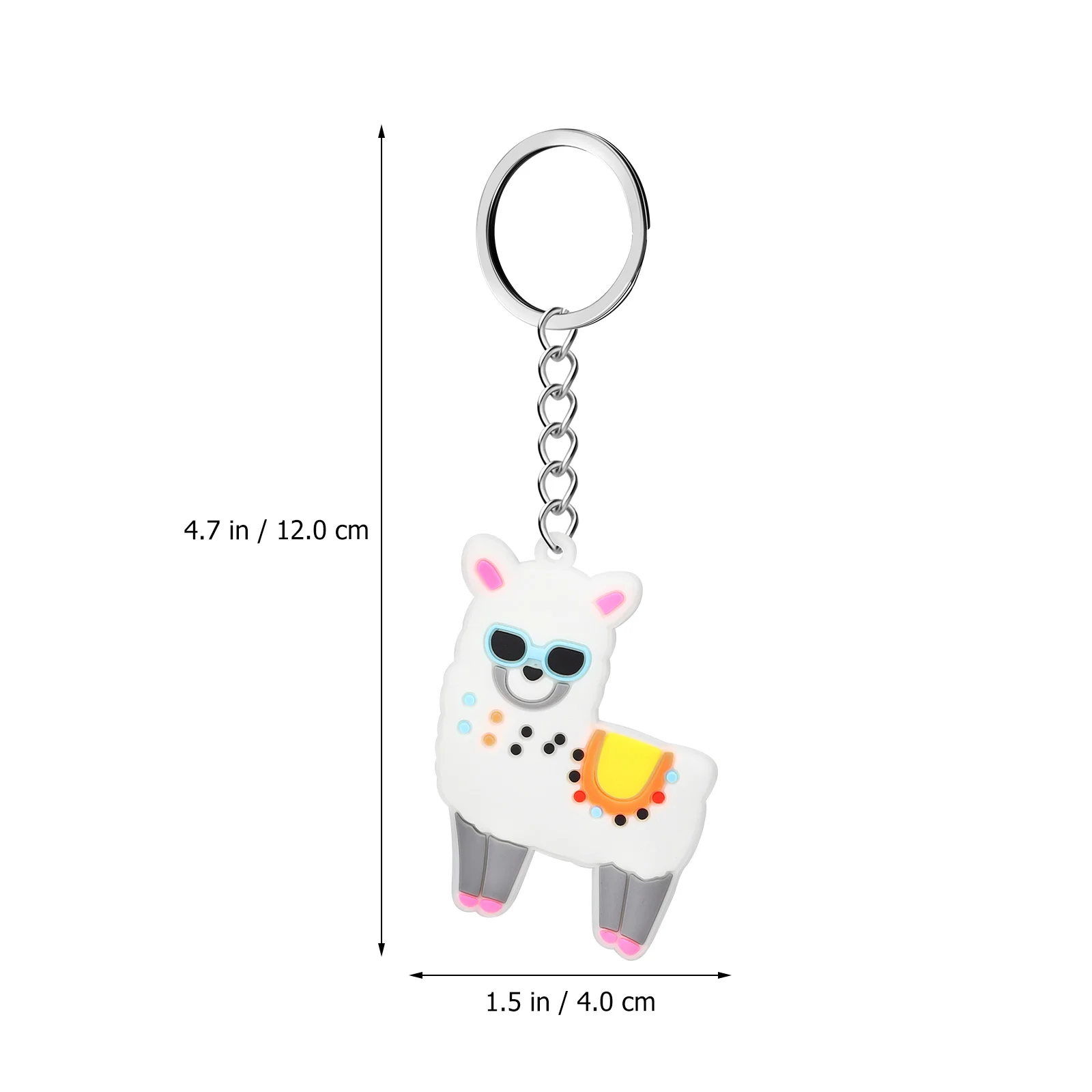 12 Pcs Alpaca Keychain Keychains for Crafts Backpack Ring Beaded Lightweight Animal Pvc Decorative Bag