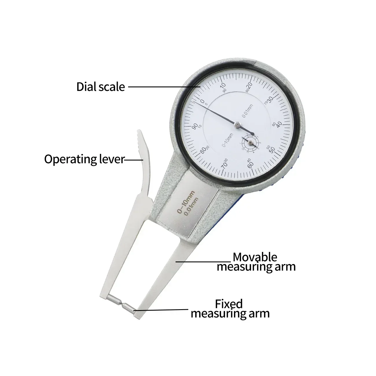 Shahe indicador de calibre de discagem externa 0-10mm/0-20mm medidor de pressão dial ferramenta de medição de calibre de pinça interna