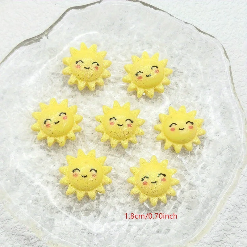 [12pcs Sunflower Pendant in Various Colors] 12pcs Sunflower Resin Pendant, Flat Back Decoration for DIY Crafts, Jewelry Making,