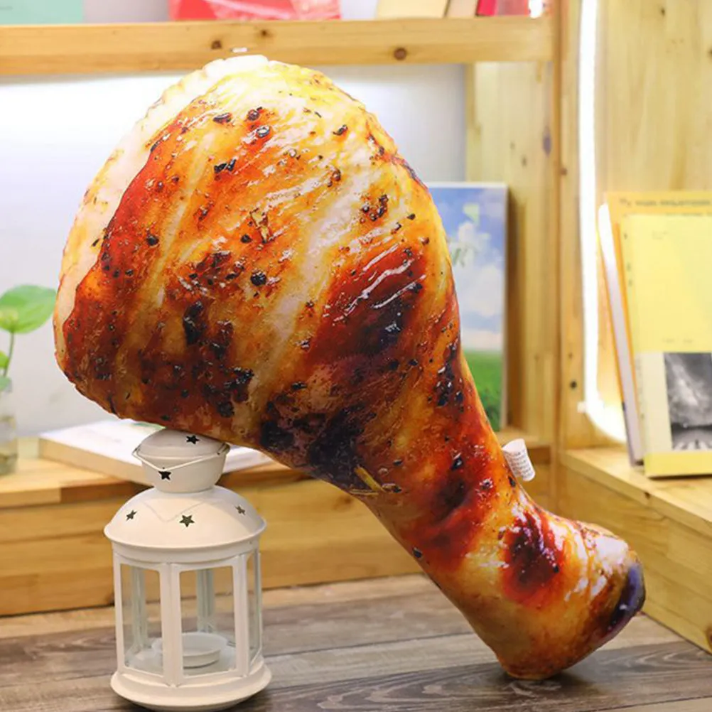 

Chicken Leg Pillow 50Cm 3D Simulation Fried Chicken Soft Lumbar Back Cushion Home Decor Kids Birthday Hugging Comfort Cushion