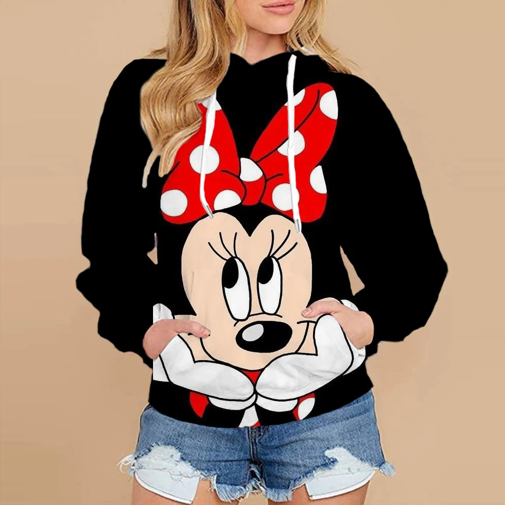 2024 Autumn Street Harajuku Fashion Women\'s Top Christmas New Mickey and Minnie Pattern Children\'s Casual Hoodie y2k