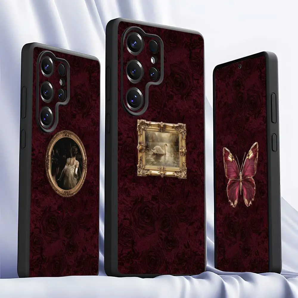 Fashion retro INS Trendy Phone Case for Samsung S20-S25 FE Plus Ultra TPU Soft Skin Friendly