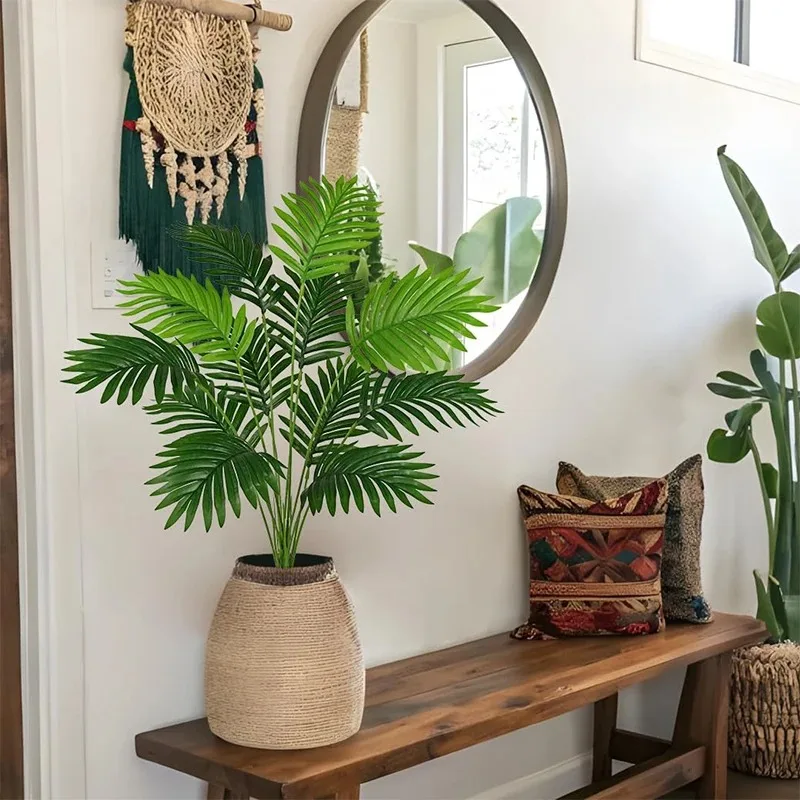 Artificial Palm Plant Leaves Green Vine Garland DIY Fake Flowers Plants for Garden Wedding Party Home Decor Vase Accessories - view 4