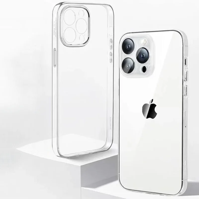 Image of Ultradünne Transparente Silikon-Softcase für Air 17 Pro Max 17e 16e 16 15 14 13 12 11 Pro Max Mini Luxuriöse Durchsichtige Weiche Rückabdeckung