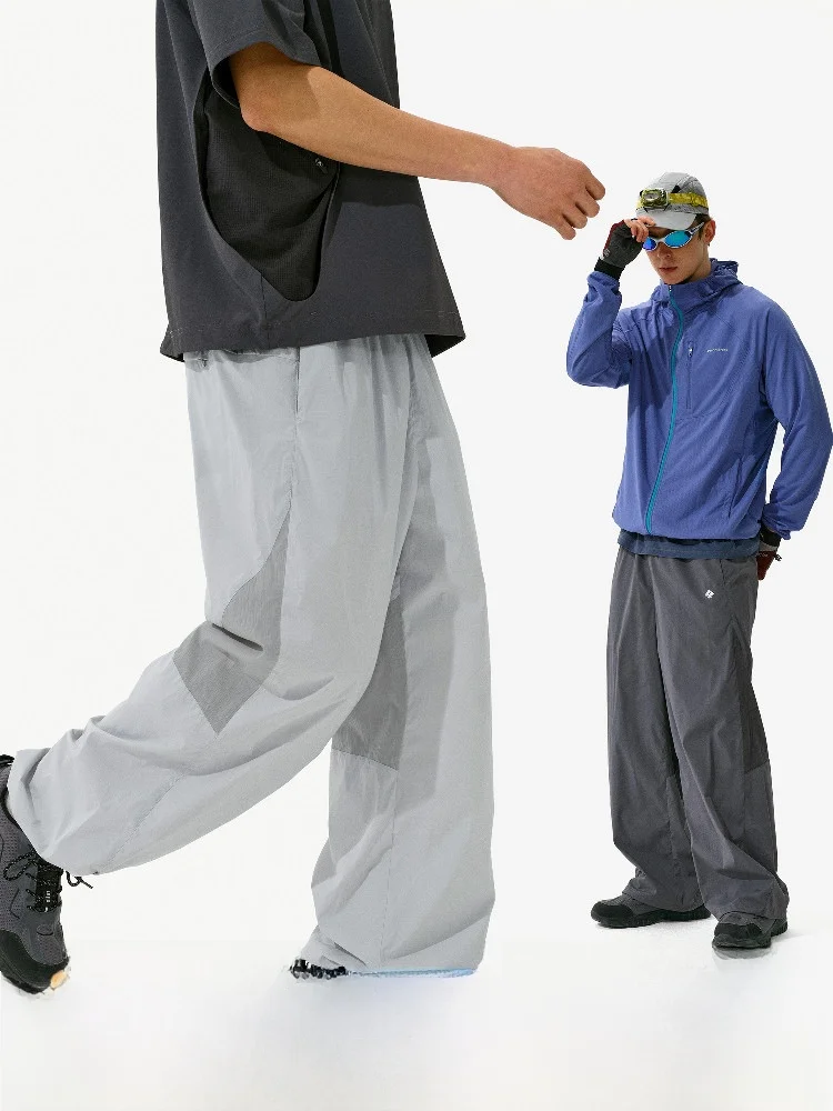 Monterest Outdoor Lightweight Cool Feeling Ice Silk Loose Straight Leg Casual Pants Breathable Comfortable Nylon Fabric