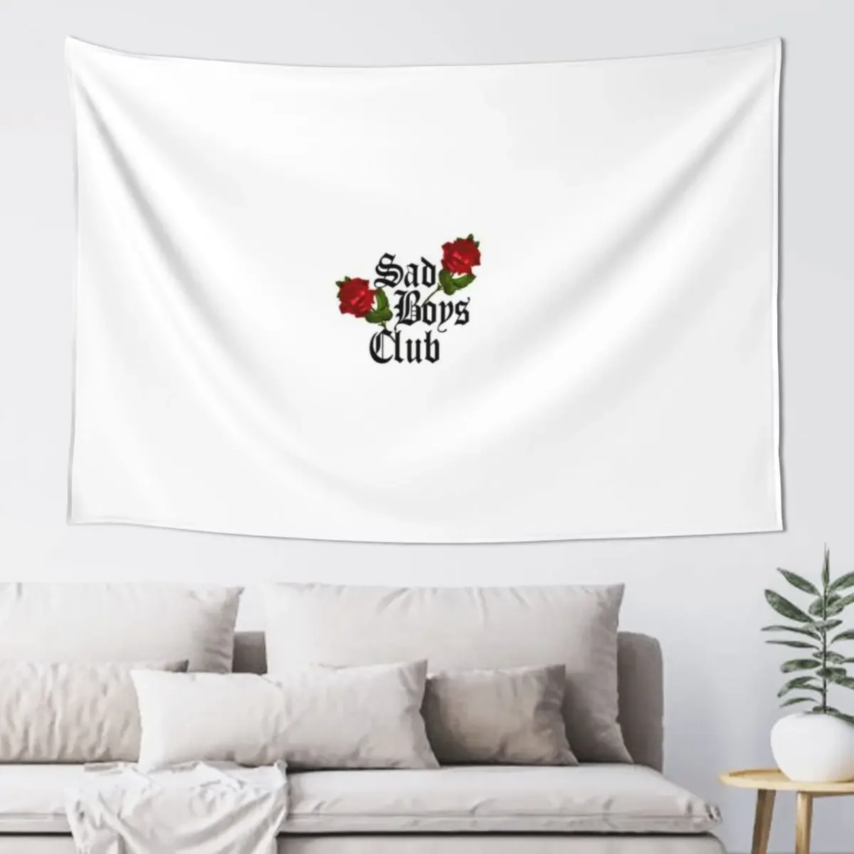 Sad Boys Club (On White) Tapestry Room Ornaments Wall Hangings Decoration Tapestry