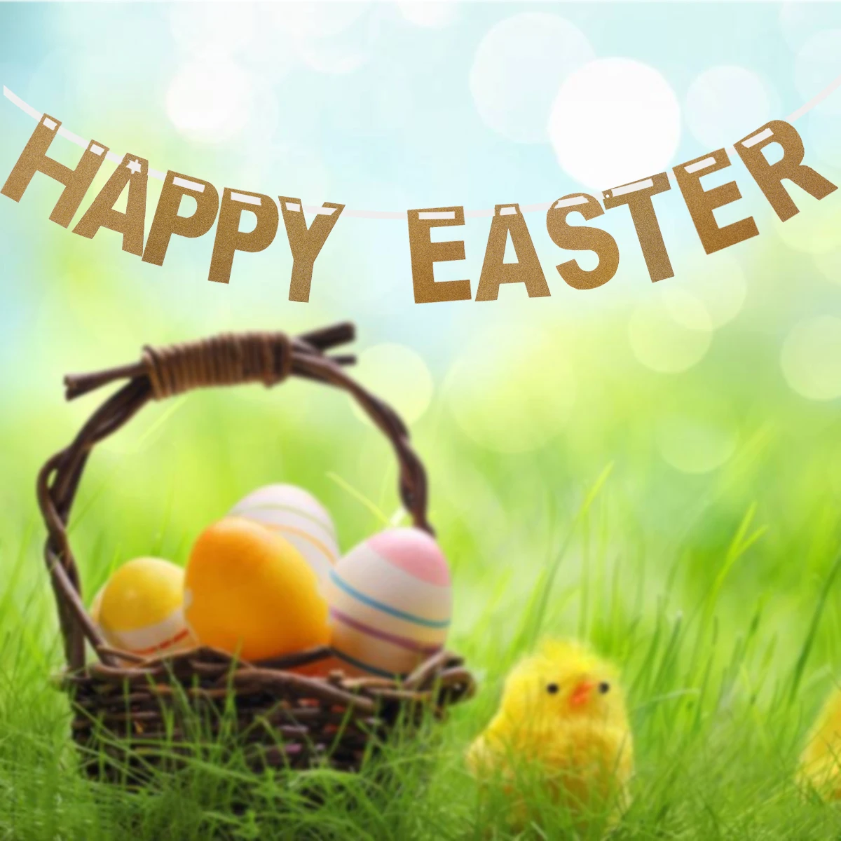 

3 Meters Happy Easter Banner Home Decor Decorating Ideas Decorations Golden Egg
