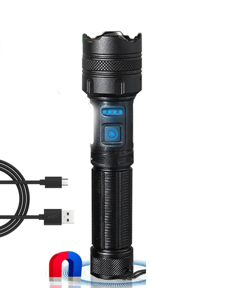 

Rechargeable Outdoor Strong Flashlight Super Bright Multi functional Portable Flash light Long Range Shooting Flashlight
