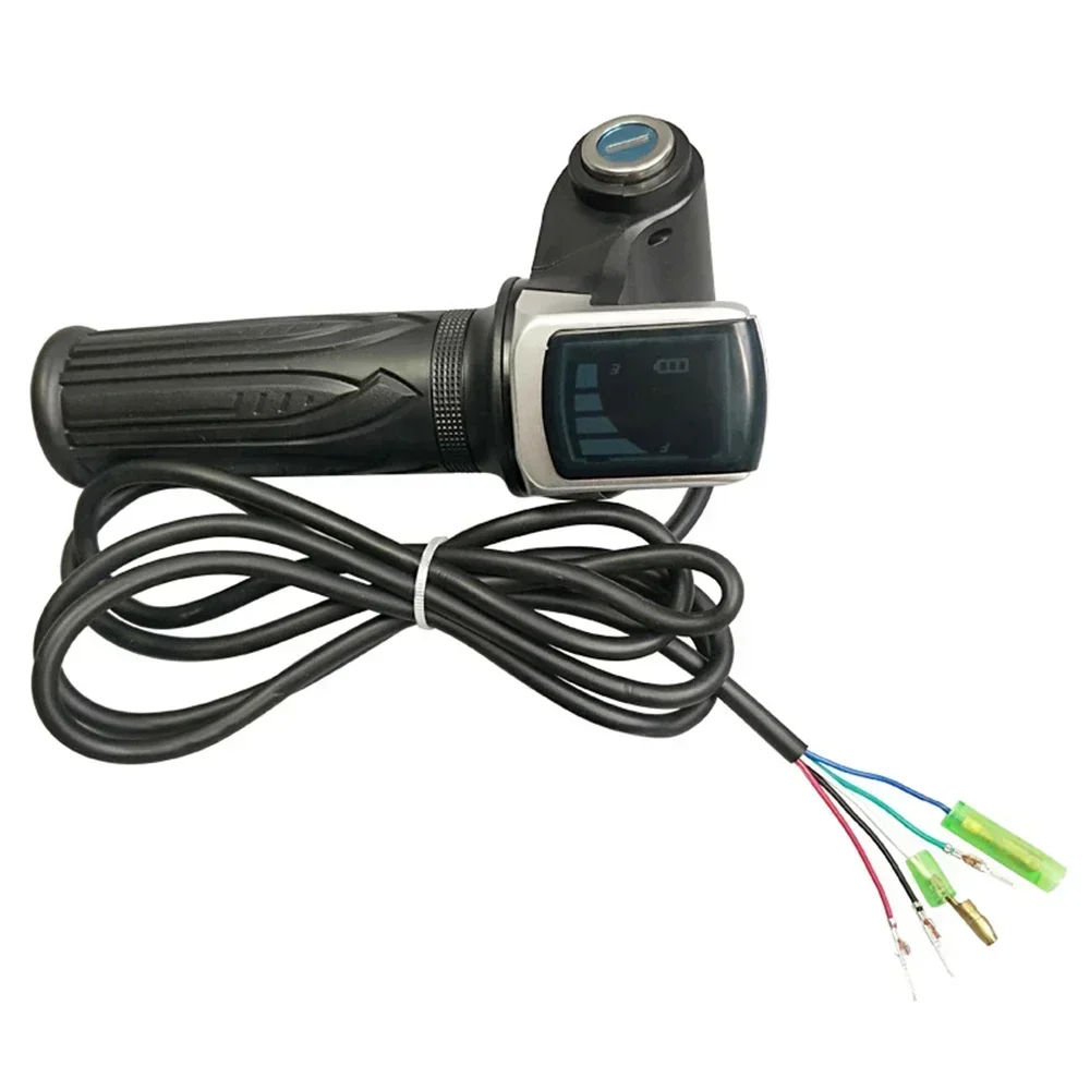 36V 48V 60V Electric Scooter Throttle Grip With Key Lock Power Indicator Electric Throttle Motorcycle Throttle Grip Cycling Part