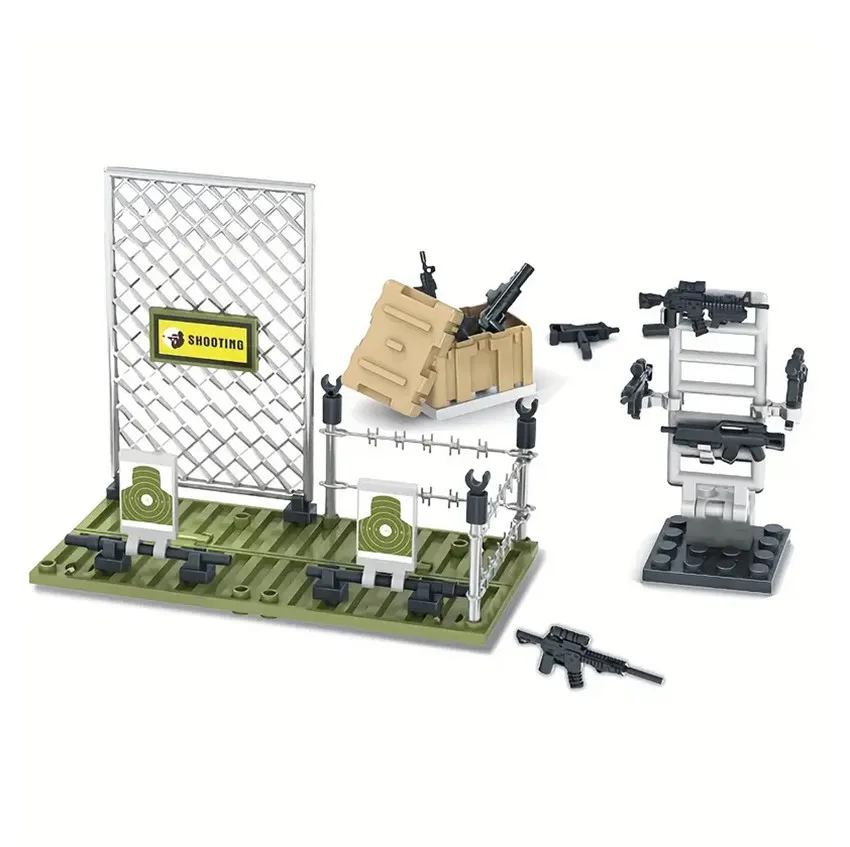 Kit de blocs de construction de figurines SWAT, soldats militaires de l'armée, conteneur d'arme, modèle de base de guerre, jouets en briques, cadeau pour enfants, WW2, 4 en 1