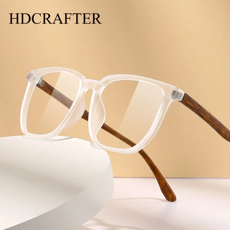 HDCRAFTER White Eyeglasses Glasses Frame TR90 Men Anti Blue Light Glasses Prescription Optical Myopia Spectacles Frames Women