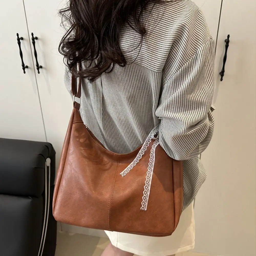 

Повседневная винтажная сумка через плечо, однотонная сумка через плечо из искусственной кожи, большая вместительная дорожная сумка для женщин