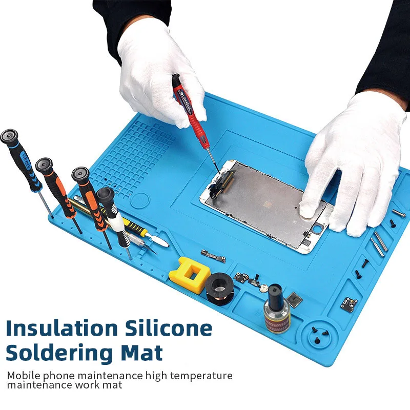 

Insulation Silicone Soldering Mat Repair Mat, Heat Resistant Silicone Work Mat for Soldering, Cell Phone Electronics Repair