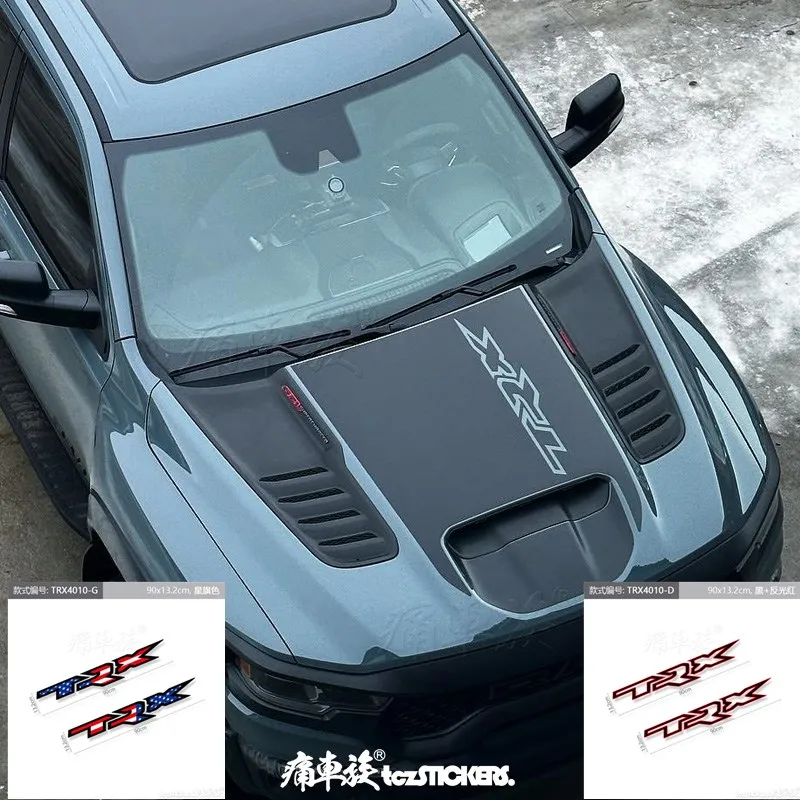 Car sticker FOR Dodge RAM TRX engine hood and trunk custom decoration sports Vinyl Film Decal accessories