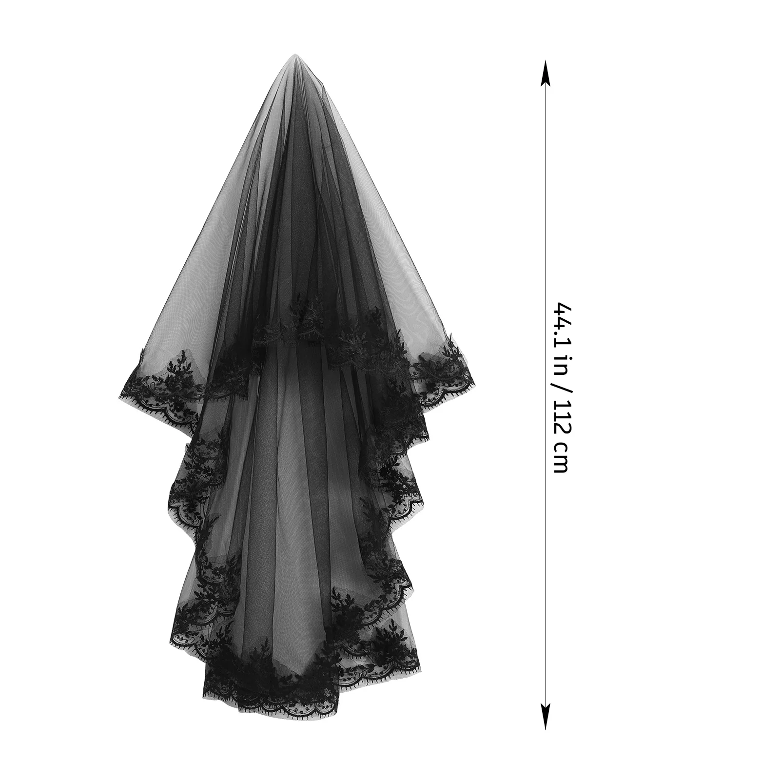 Tassel Halloween Veil Headdress Black for Funeral Cosplay Wedding White Outfits Women