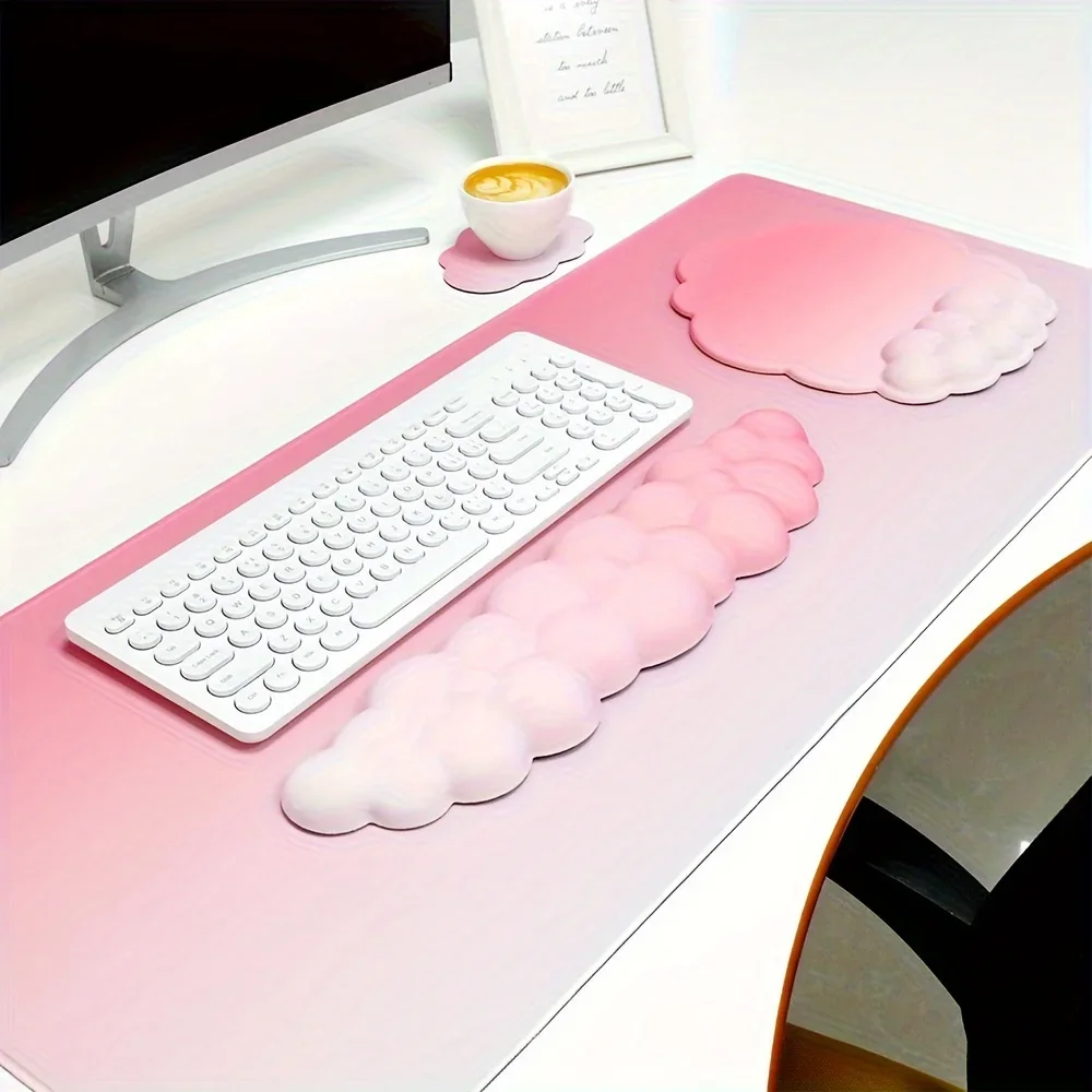 

Keyboard Mat Cloud Mouse Pad Wrist Rest, 4pcs Memory Foam Keyboard Arm Rests for Wrists Rest for Computer Keyboard Wrist Pad Inc