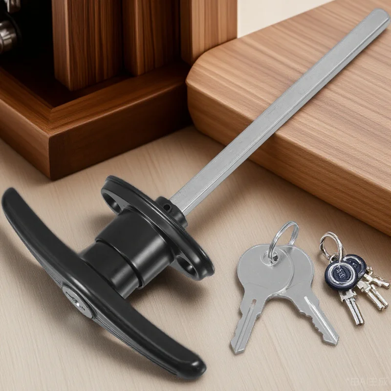 

T-Handle Garage Door Lock Zinc Alloy Keyed Exterior Heavy Duty For Shed Barn Chicken Coop Universal Locking T-Handle Kit