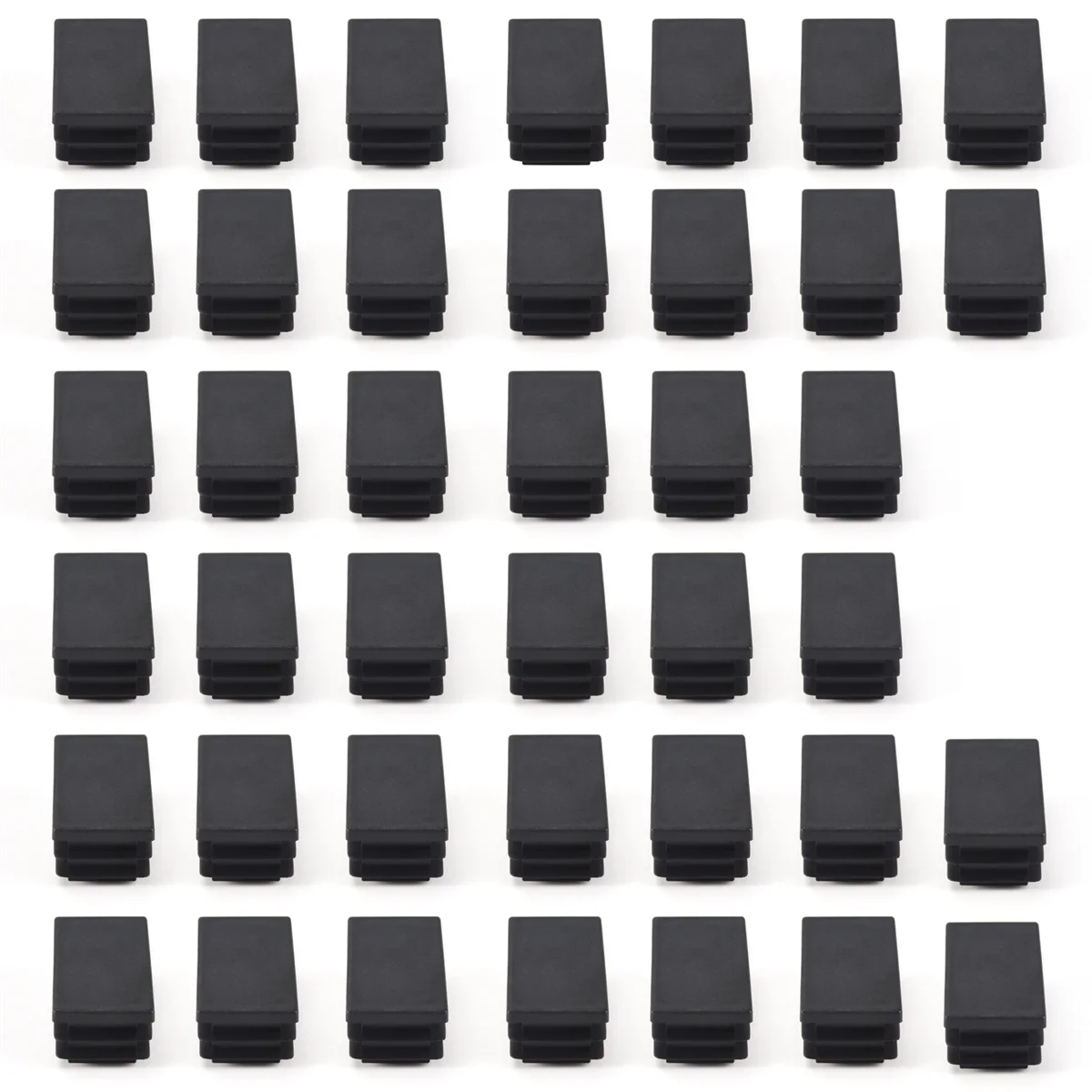 Plastic Blanking End Cap Tubing Tube Inserts 25mmx50mm 40 Pcs Black