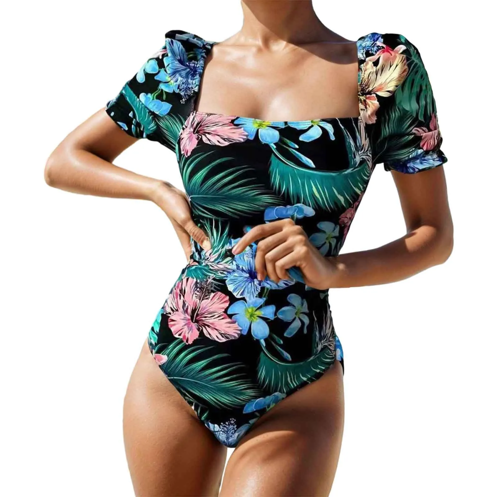 Women Fashion Swimsuit Printed Flower Triangle Bikini Strap Sexy Swimsuit Summer Swim Beach Wear Bathing Suits купальник женский