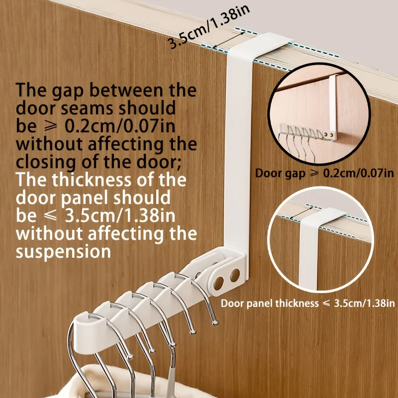 Behind Door Hanging Clothes Rack Folding Hook No Drill Storage Rack Heavy Duty Coat Hook Wall Mounted Bedroom Bathroom Organizer