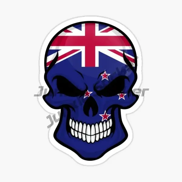 

New Zealand Flag Emblem Kiwi Totem Skull Stickers Vinyl Laptop Camper Off-road Wall Decal Assecories