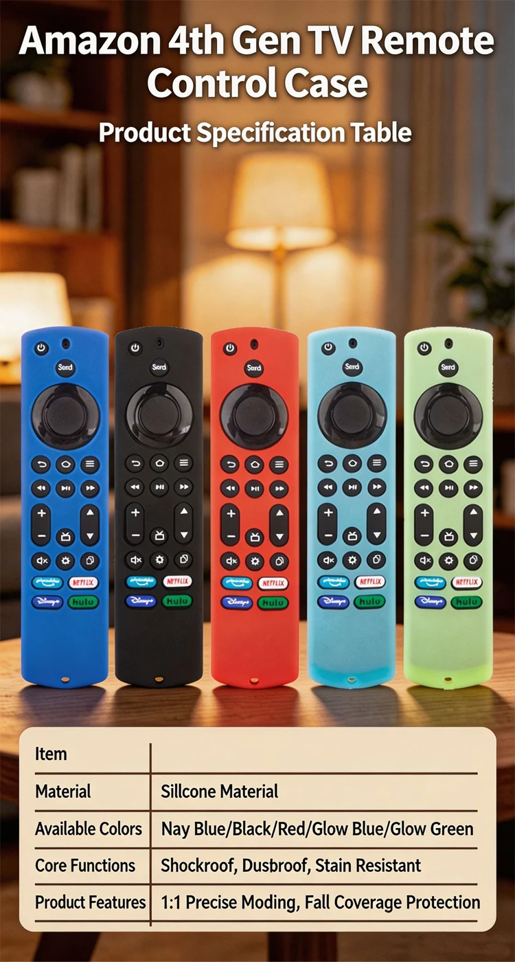 Silikon-Fernbedienungshülle für 2023 Fire TV Stick 4K Max 2. Generation/Fire TV Omni Series/Fire TV 4-Series Fernbedienung Toshiba/Insignia Fernbedienungsabdeckung – Detail 11