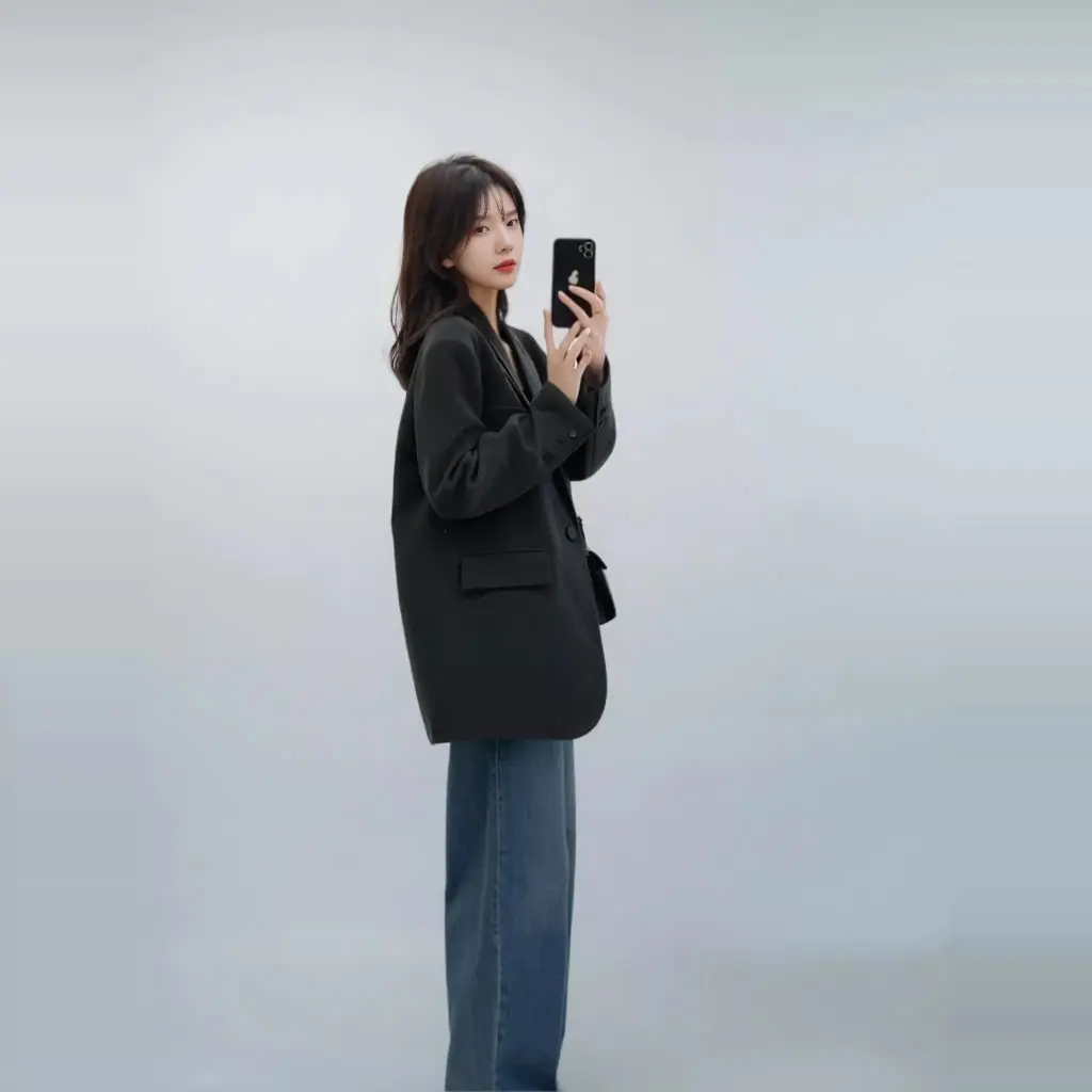 

Women's Grey Suit Jacket Spring Casual Elegant Tall Super Fire Small Chengdu Socialite Style