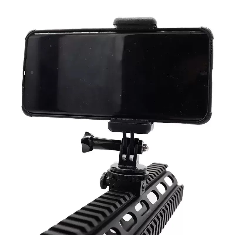 Picatinny Waver 레일 마운트 어댑터(전화 마운트 홀더 포함) Gopro iphone과 호환되는 스마트폰 액션 카메라