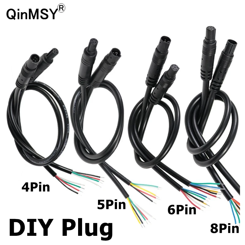 Diy Plug 4pin 5pin 6pin 8pin Mannelijk Vrouwelijk Snoer Auto Dvr Camera Verlengstuk Connector Kabels Hd Monitor Voertuig Achteruitkijkcamera Draad