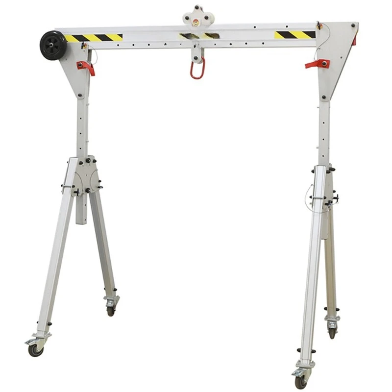 Portable aluminum alloy gantry crane folding aluminum alloy lifting gantry crane outlet hand push mobile elevator