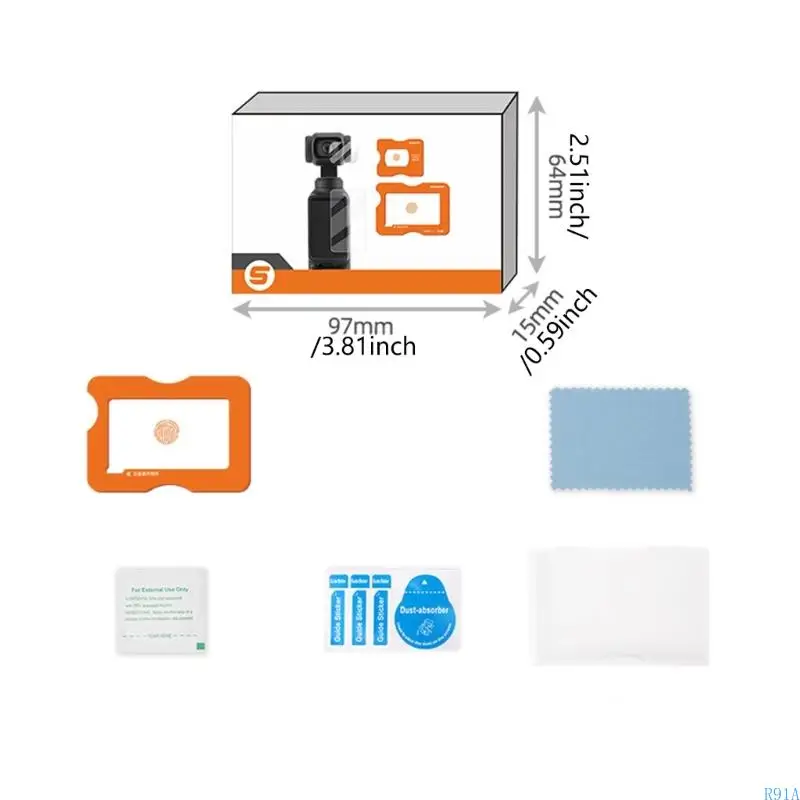 R91A واقي شاشة شاشة Clear Clear لـ Pocket 3 LCD وغطاء العدسة