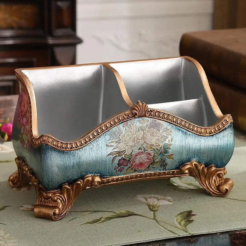 Creative European Style Storage Box Ornament Retro Remote Control Box Desktop Living Room Coffee Table Home Decoration