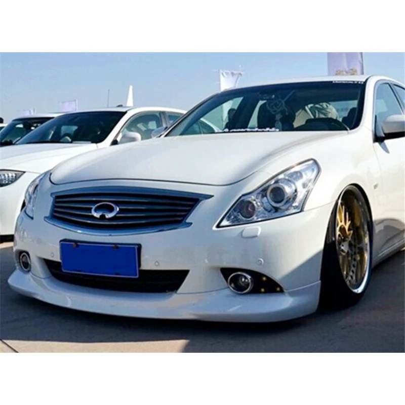 CEYUSOT FOR Infiniti G25 G37 Front Bumper Spoiler Splitter 2010-2013 G25 Surrounded By Car Body Kit Rear Lip Black Accessories