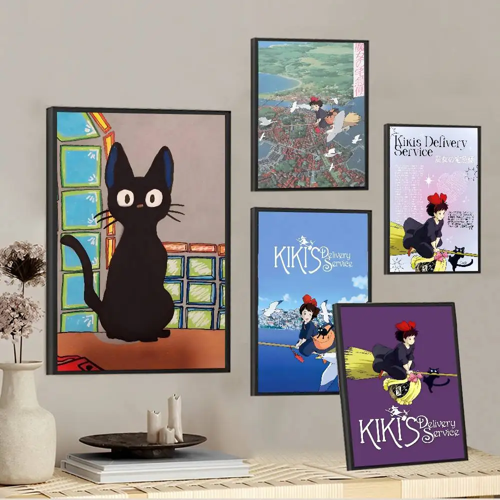 1 قطعة أنيمي K-Kikis D-خدمة التوصيل جيجي المشارك طباعة لغرفة النوم غرفة المعيشة ديكور المنزل اللوحة جدار الفن HD صورة جدارية #2