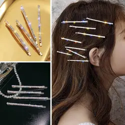 2/4Pcs Exquisite Elegant Hair Clips Headwear Shining Rhinestones Decor Girls Hairpins for Daily Wear