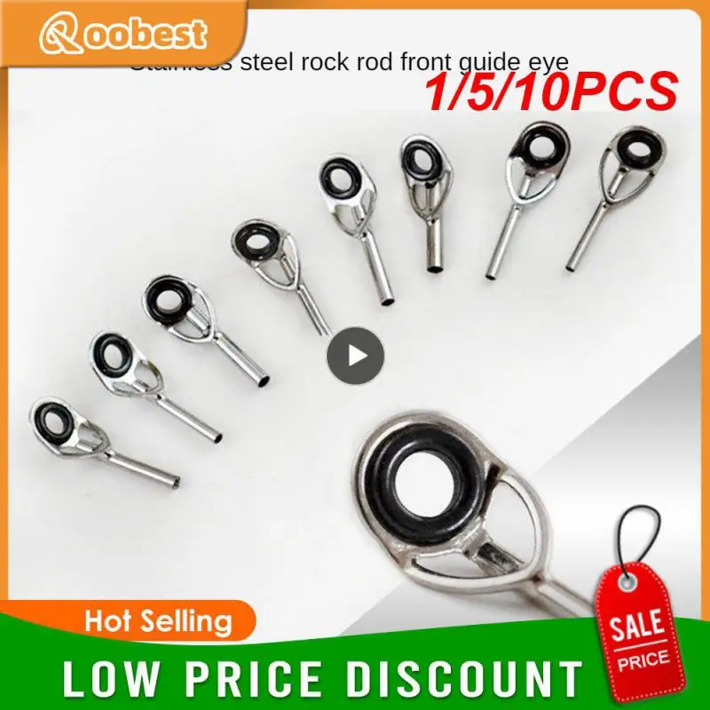 1/5/10PCS Fishing Top Rod Guide Ring Line Tip 0.9mm-1.6mm Stainless Steel Eye Rings Pole Kit Repair casting Replacement