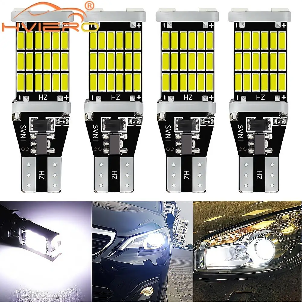 

4X T15 1156 1157 Car Brake LED Universal Auto Back Light Turn Signal License Plate White 45SMD 4014 Reverse Lamp Waterproof Fog