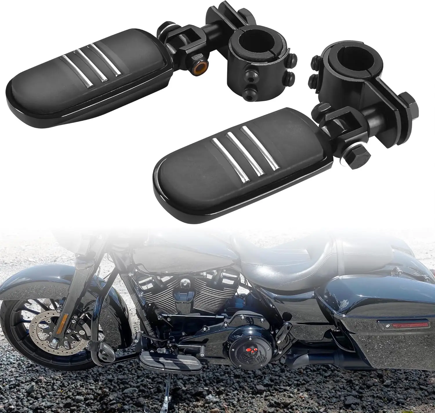 

Motorcycle Highway Pegs, Crash Bar Highway Foot Pegs Footrest For Harley Touring Electra Street Glide Road King Sportster
