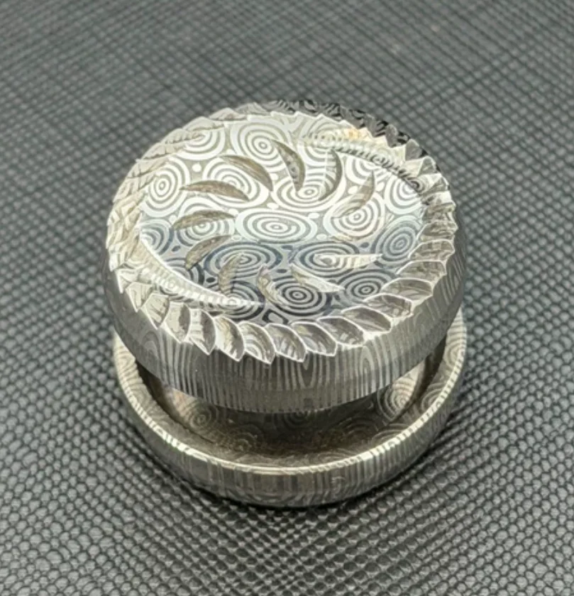 EDC Nils & TWEDC damascus button 24.5mm*18mm Stress Relief Toy Haptic Spinner Fingertip Gyroscope Decompression Toys