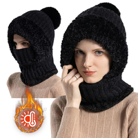 Scarf Mask One-piece Hat Thermal Cashmere Neck Warm Ski Windproof Hat Thick Plush Beanies For Outdoor Cycling