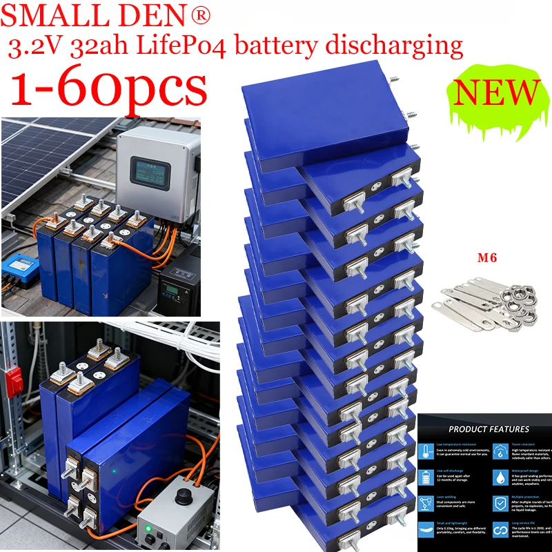 

1-60 шт. 4000 циклов A-класса 7C разряд 3,2 В 32 Ач LiFePO4 аккумулятор DIY 12 В 24 В 48 В модификация двигателя мотоцикла шпилька аккумулятор
