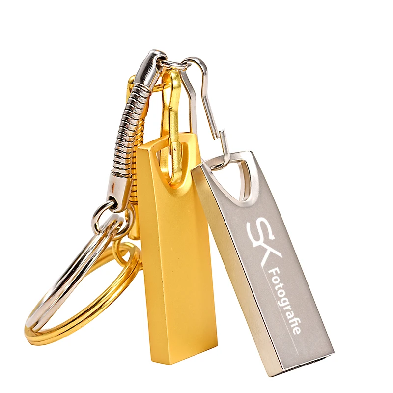 

JASTER USB 2.0 Metal Silver Gold USB Flash Drive 4GB 8GB 16GB 32GB 64GB 128GB Pendrive Memory Stick Custom LOGO Free Shipping