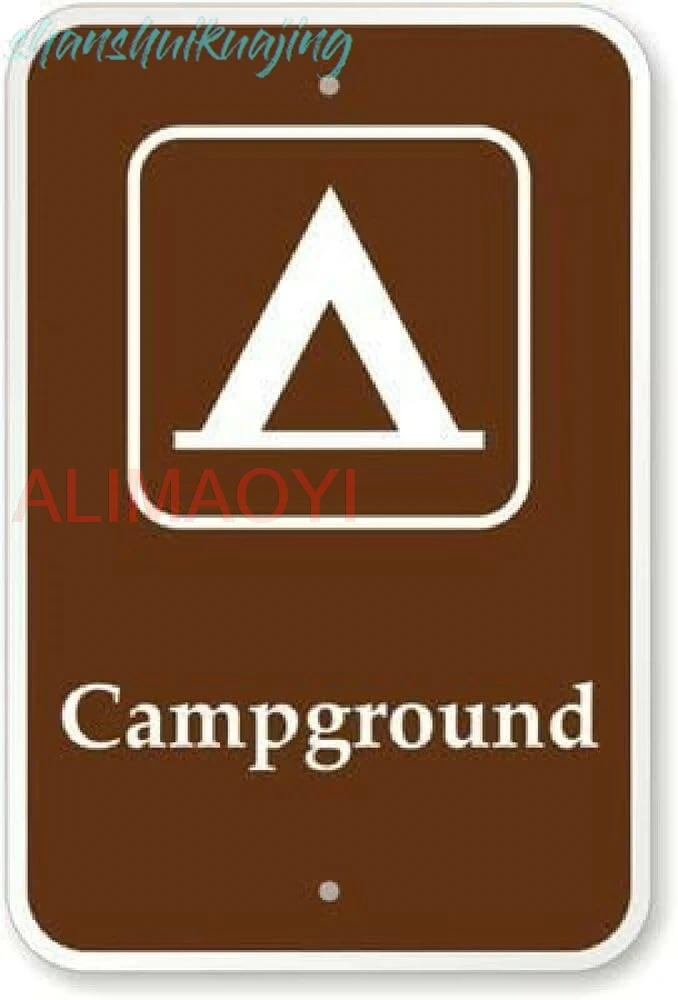 Campground State National Park Outdoors Tent Camping Hiking Metal Sign 8 x 12 sign