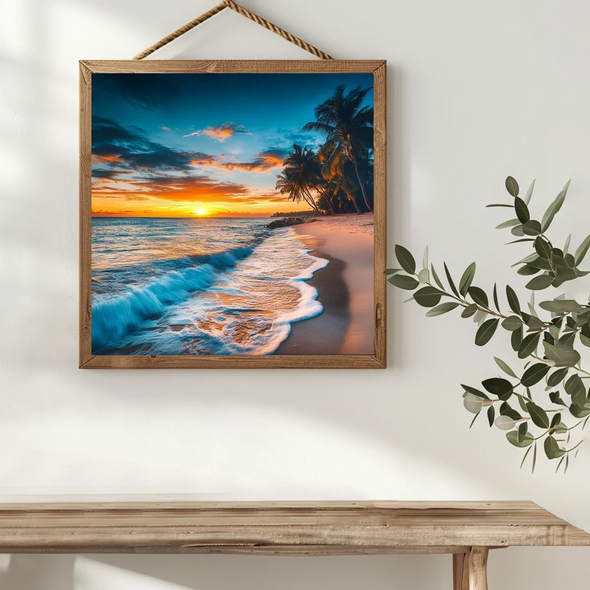 1 قطعة 40X40 سنتيمتر/15.74 بوصة جميلة الشاطئ عبر الابره عدة لتقوم بها بنفسك عدة 11CT/14CT معلقة اللوحة للهدايا الجدار الديكور #3