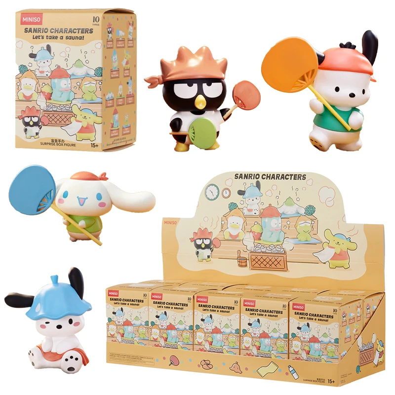 

Аниме Kawaii мультфильм Sanrio семейная серия вместе Сауна серия случайная подтверждающая фигурка Cinnamoroll украшения подарок на день рождения