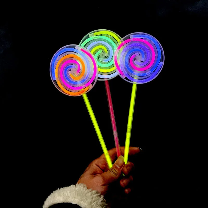 1 Sets Lollipop Glow Stick TikTok Same Style Fluorescent Light Sticks Photo Props Kids Gifts Happy Birthday Party Decor Supplies