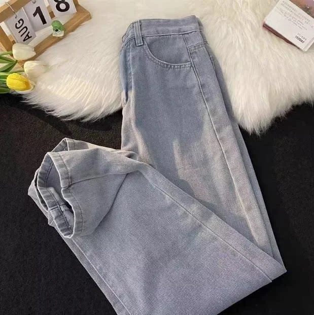 Retro Loose Fit Men's Jeans Casual High Street Style Spring Autumn Wide Leg Japanese Simple Basic Straight Tube Long Trousers